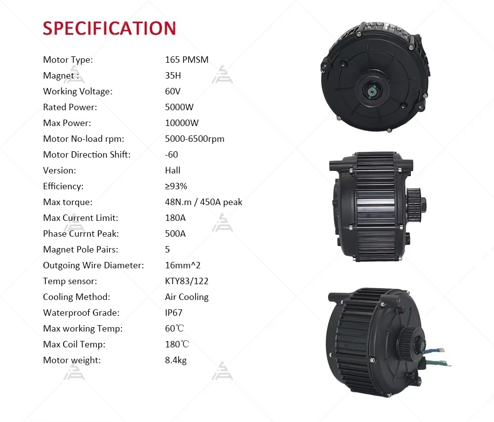 QSMOTOR QS165 V2, zestaw silni – Mid Drive Motor Kit 72V 5000W recenzja i cena