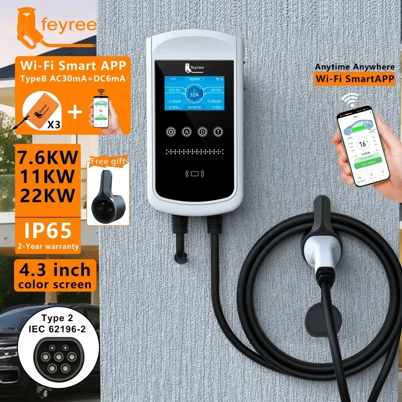Ładowarka Feyree Type2 EV 32A  – Ev Charger Type 2 22Kw 32A 3 Phase recenzja i cena